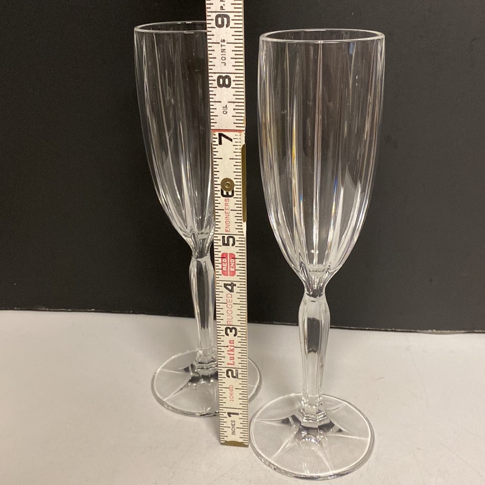Marquis Waterford Omega Flute Set Of 2 Champagne Crystal Glasses - Picture 6 of 13